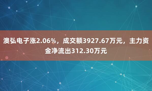 澳弘电子涨2.06%，成交额3927.67万元，主力资金净流出312.30万元