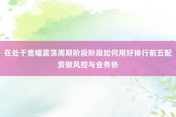 在处于宽幅震荡周期阶段阶段如何用好排行前五配资做风控与业务协