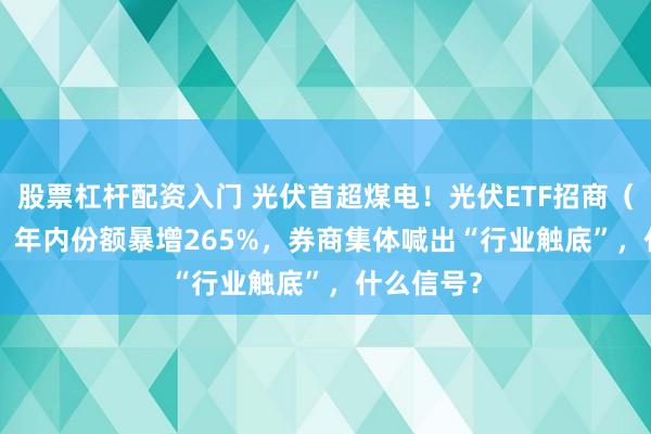 股票杠杆配资入门 光伏首超煤电！光伏ETF招商（516230）年内份额暴增265%，券商集体喊出“行业触底”，什么信号？