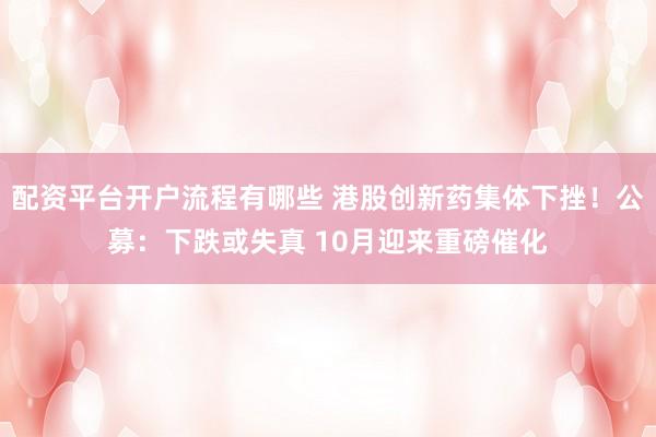 配资平台开户流程有哪些 港股创新药集体下挫！公募：下跌或失真 10月迎来重磅催化